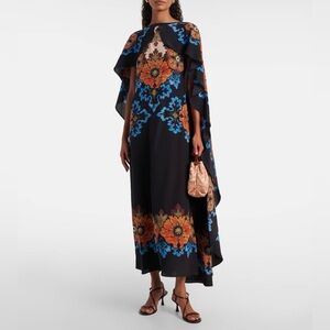 LA DOUBLEJ
Magic caped floral silk midi dress